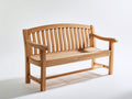 Banc de jardin - Bois - 140 x 60 x 90 cm - Bois naturel - Style classique à dossier cintré
