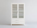 Vitrine - bois - verre - 92x38x178 cm - blanc - style moderne