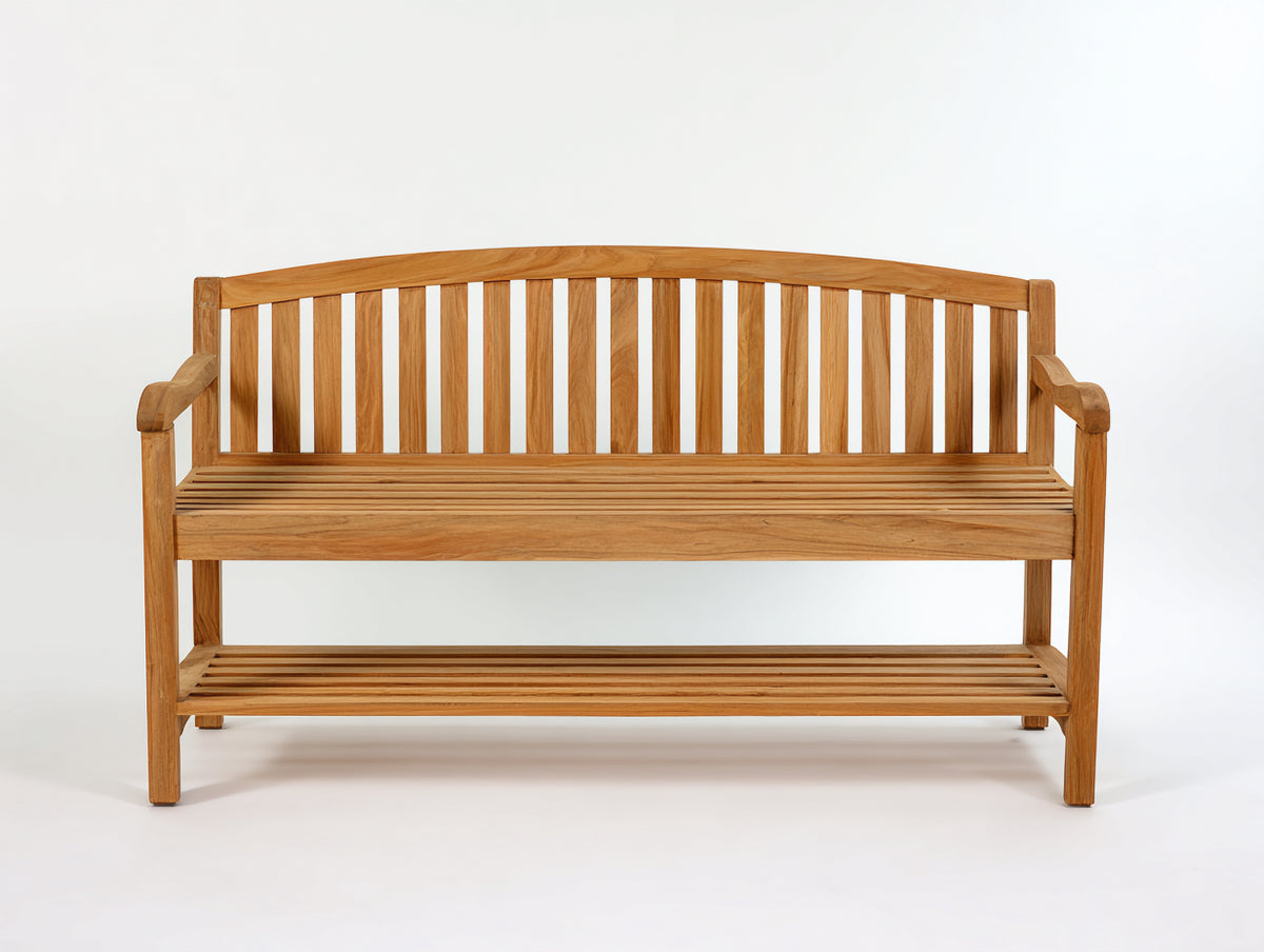Banc de jardin - Bois - 150 x 58 x 92 cm - Bois naturel - Style classique avec rangement inférieur