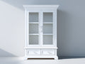 Vitrine - bois - verre - 105x40x190 cm - blanc - style classique