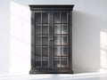 Vitrine - bois - verre - 96x42x191 cm - noir - style classique