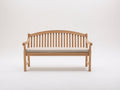 Banc de jardin - Bois-Textile - 135 x 58 x 90 cm - Bois naturel-Beige - Style classique à dossier cintré