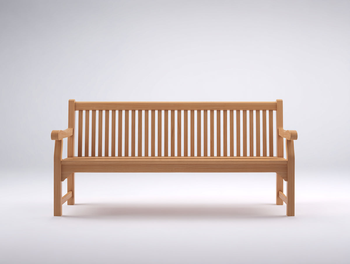 Banc de jardin - Bois - 150 x 58 x 90 cm - Bois naturel - Style classique à dossier droit