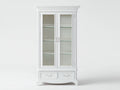 Vitrine - bois - verre - 97x41x193 cm - blanc - style classique