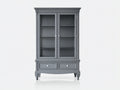 Vitrine - bois - verre - 101x43x189 cm - gris - style classique