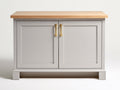 Buffet - bois-métal - 112x44x84 cm - blanc-bois - style classique contemporain
