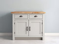 Buffet - bois - 90x40x85 cm - gris clair-bois - style campagne