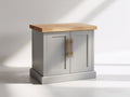 Buffet - bois-métal - 94x45x87 cm - gris clair-bois - style moderne raffiné