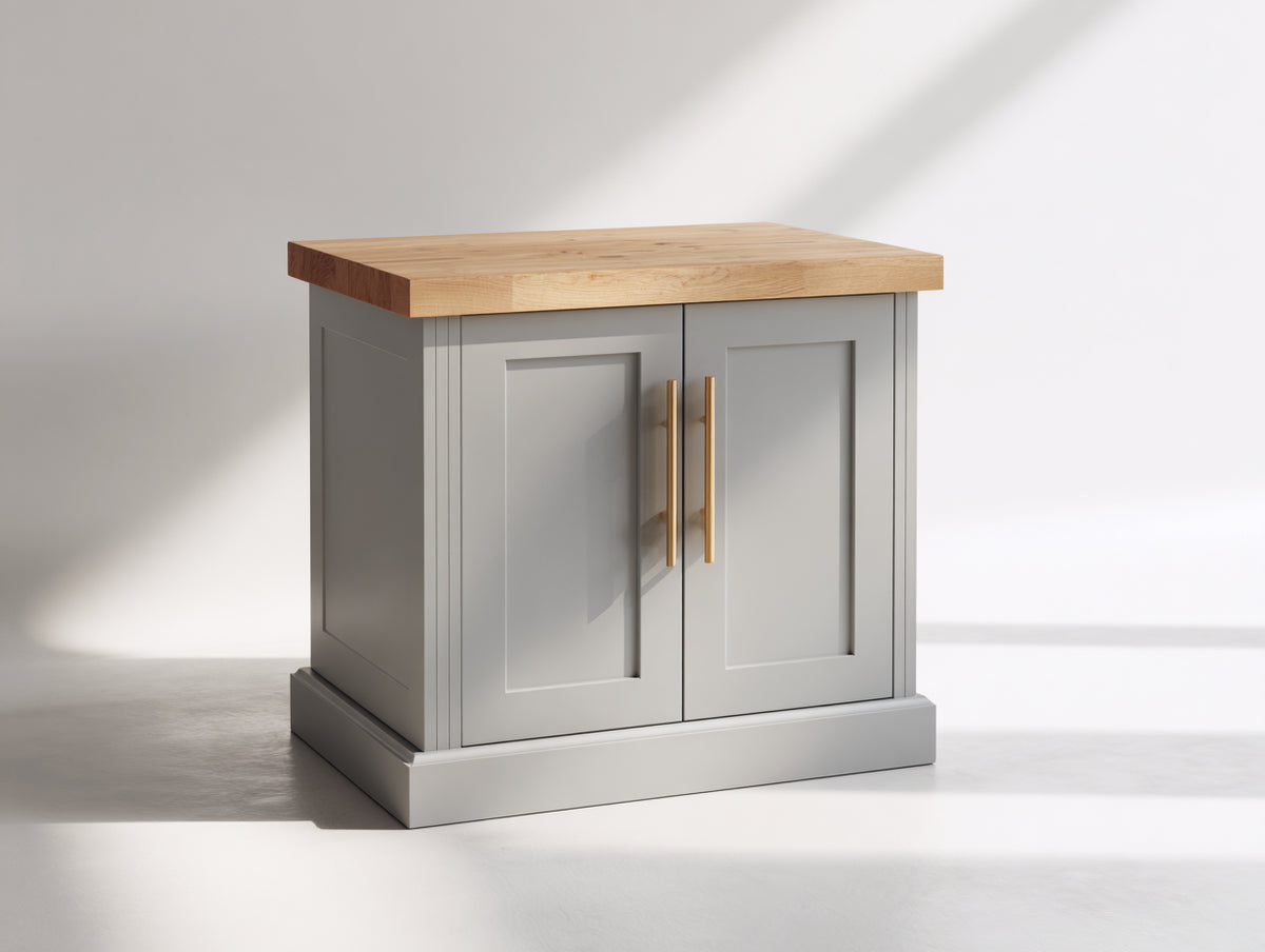 Buffet - bois-métal - 94x45x87 cm - gris clair-bois - style moderne raffiné