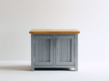 Buffet - bois-métal - 92x40x84 cm - bleu gris-bois - style campagne contemporaine