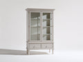Vitrine - bois - verre - 99x43x187 cm - blanc cassé - style classique