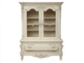 Vitrine - bois - verre - 112x46x192 cm - ivoire - style classique sculpté