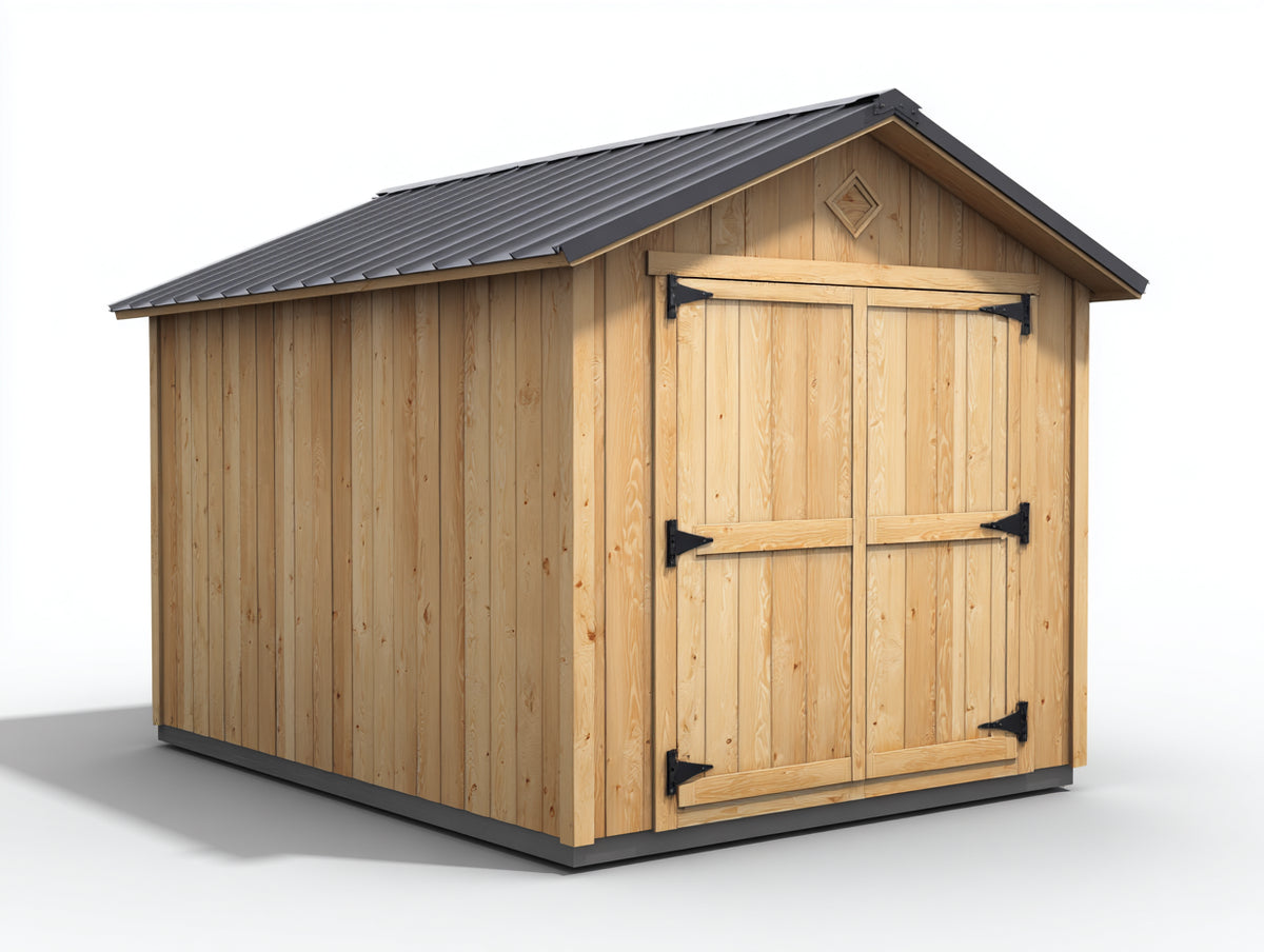 Abri de jardin - Bois-Métal - 240 x 190 x 225 cm - Bois naturel-Gris anthracite - Style rustique