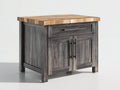 Buffet - bois-métal - 102x46x90 cm - gris foncé-bois - style rustique industriel