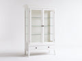 Vitrine - bois - verre - 96x41x185 cm - blanc - style classique épuré