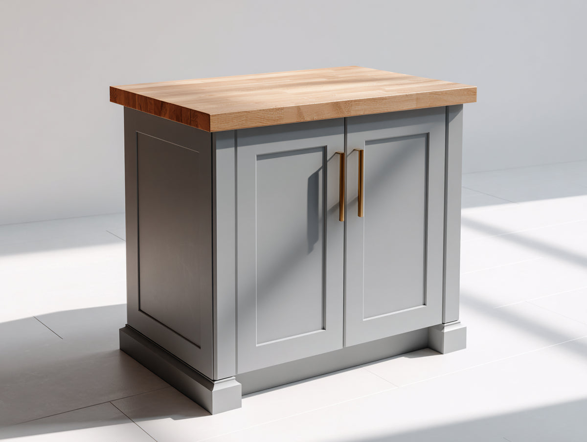 Buffet - bois-métal - 100x48x88 cm - gris clair-bois - style transitionnel