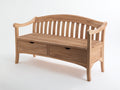 Banc de jardin - Bois - 125 x 58 x 90 cm - Bois naturel - Style classique avec rangement