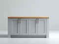 Buffet - bois-métal - 150x45x85 cm - gris-bois - style contemporain
