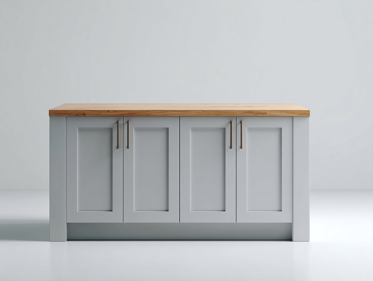 Buffet - bois-métal - 150x45x85 cm - gris-bois - style contemporain
