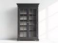 Vitrine - bois - verre - 94x40x190 cm - noir - style classique
