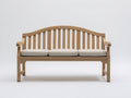 Banc de jardin - Bois-Textile - 150 x 60 x 92 cm - Bois naturel-Beige - Style classique à dossier incurvé