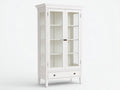 Vitrine - bois - verre - 95x40x186 cm - blanc - style classique